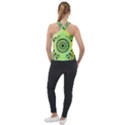 Green Grid Cute Flower Mandala Cross Neck Velour Top View2