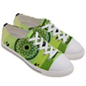 Green Grid Cute Flower Mandala Men s Low Top Canvas Sneakers View3