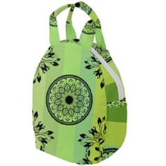 Green Grid Cute Flower Mandala Travel Backpacks