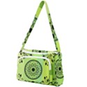 Green Grid Cute Flower Mandala Front Pocket Crossbody Bag View1