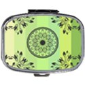 Green Grid Cute Flower Mandala Mini Square Pill Box View1