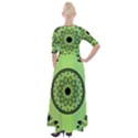 Green Grid Cute Flower Mandala Half Sleeves Maxi Dress View2