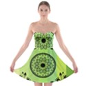 Green Grid Cute Flower Mandala Strapless Bra Top Dress View1