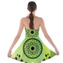 Green Grid Cute Flower Mandala Strapless Bra Top Dress View2