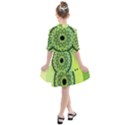 Green Grid Cute Flower Mandala Kids  All Frills Chiffon Dress View2