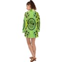 Green Grid Cute Flower Mandala Long Sleeve Kimono View2