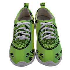 Green Grid Cute Flower Mandala Athletic Shoes