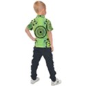 Green Grid Cute Flower Mandala Kids  Polo Tee View2