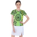 Green Grid Cute Flower Mandala Women s Sports Top View1