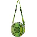 Green Grid Cute Flower Mandala Crossbody Circle Bag View1