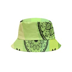 Green Grid Cute Flower Mandala Bucket Hat (kids) by Magicworlddreamarts1