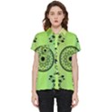 Green Grid Cute Flower Mandala Short Sleeve Pocket Shirt View1