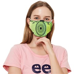 Green Grid Cute Flower Mandala Fitted Cloth Face Mask (adult)