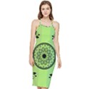 Green Grid Cute Flower Mandala Bodycon Cross Back Summer Dress View1