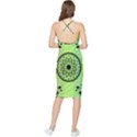 Green Grid Cute Flower Mandala Bodycon Cross Back Summer Dress View2