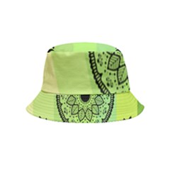 Green Grid Cute Flower Mandala Inside Out Bucket Hat (kids)