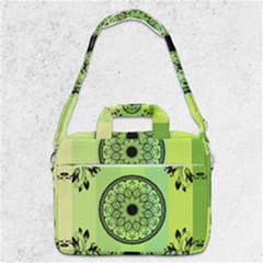 Green Grid Cute Flower Mandala MacBook Pro Shoulder Laptop Bag 