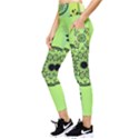 Green Grid Cute Flower Mandala Pocket Leggings  View3