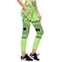 Green Grid Cute Flower Mandala Pocket Leggings  View4