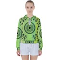 Green Grid Cute Flower Mandala Women s Tie Up Sweat View1