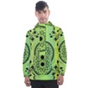 Green Grid Cute Flower Mandala Men s Front Pocket Pullover Windbreaker View1