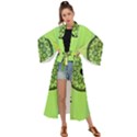 Green Grid Cute Flower Mandala Maxi Kimono View1