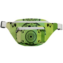 Green Grid Cute Flower Mandala Fanny Pack