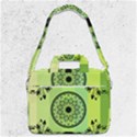 Green Grid Cute Flower Mandala MacBook Pro Shoulder Laptop Bag  View1