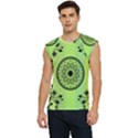 Green Grid Cute Flower Mandala Men s Raglan Cap Sleeve Tee View1