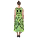 Green Grid Cute Flower Mandala Midi Tie-Back Chiffon Dress View2