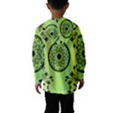 Green Grid Cute Flower Mandala Kids  Hooded Windbreaker View2