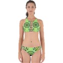 Green Grid Cute Flower Mandala Perfectly Cut Out Bikini Set View1