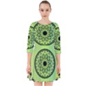 Green Grid Cute Flower Mandala Smock Dress View1