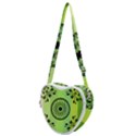 Green Grid Cute Flower Mandala Heart Shoulder Bag View1