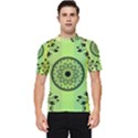 Green Grid Cute Flower Mandala Men s Short Sleeve Rash Guard View1