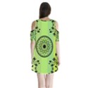 Green Grid Cute Flower Mandala Shoulder Cutout Velvet One Piece View2