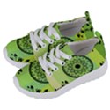 Green Grid Cute Flower Mandala Kids  Lightweight Sports Shoes View2