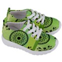 Green Grid Cute Flower Mandala Kids  Lightweight Sports Shoes View3