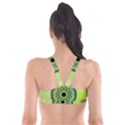 Green Grid Cute Flower Mandala Plunge Bikini Top View2