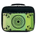 Green Grid Cute Flower Mandala Lunch Bag View1