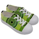 Green Grid Cute Flower Mandala Kids  Low Top Canvas Sneakers View3