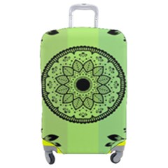 Green Grid Cute Flower Mandala Luggage Cover (medium) by Magicworlddreamarts1