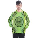 Green Grid Cute Flower Mandala Men s Half Zip Pullover View1