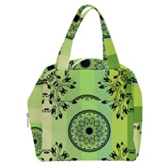 Green Grid Cute Flower Mandala Boxy Hand Bag by Magicworlddreamarts1