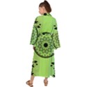 Green Grid Cute Flower Mandala Maxi Kimono View2