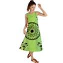 Green Grid Cute Flower Mandala Summer Maxi Dress View1