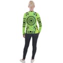 Green Grid Cute Flower Mandala Velvet Zip Up Jacket View2