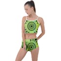 Green Grid Cute Flower Mandala Summer Cropped Co-Ord Set View1