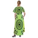 Green Grid Cute Flower Mandala Front Wrap High Low Dress View2