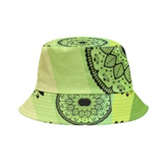 Green Grid Cute Flower Mandala Inside Out Bucket Hat by Magicworlddreamarts1